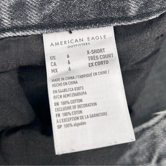 American Eagle highest rise mom jeans size 6 extra short gray distressed - Picture 7 of 7
